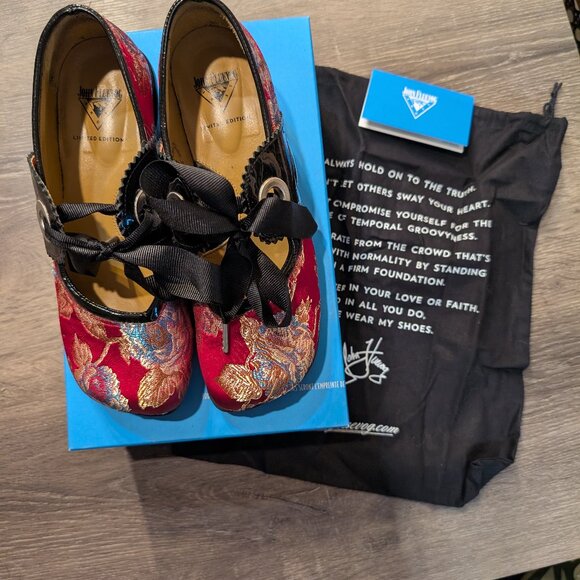 John Fluevog Red Bracquard Adele Limited Edition. Women's size 7. - Picture 6 of 12